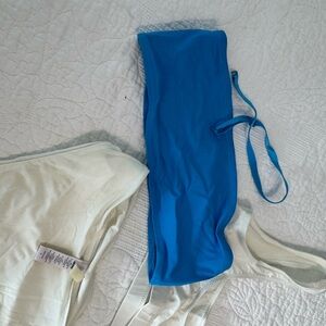 Blue and White - SKIMS bikini set.